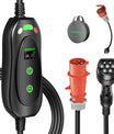 NOEIFEVO Typ2 Mobile Wallbox/Ladestation 11 kW 3-Phasen, 6-16 A Einstellbarer Ladestrom, 1-10 Stunden Verzögerungs-Ladung, CEE 16A auf Typ2 Tragbarer EV-Ladegerät , Für alle Typ2 EV & PHEV