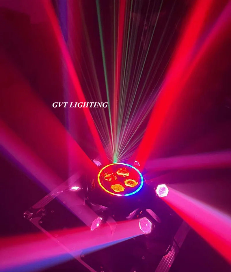 150W Moving Head Scheinwerfer, Laser Stroboskop Effekt, DMX Bühnenlicht, Vollfarb LED Licht, rotierendes DJ-, Disco-, Party- und Barlicht(1pcs)