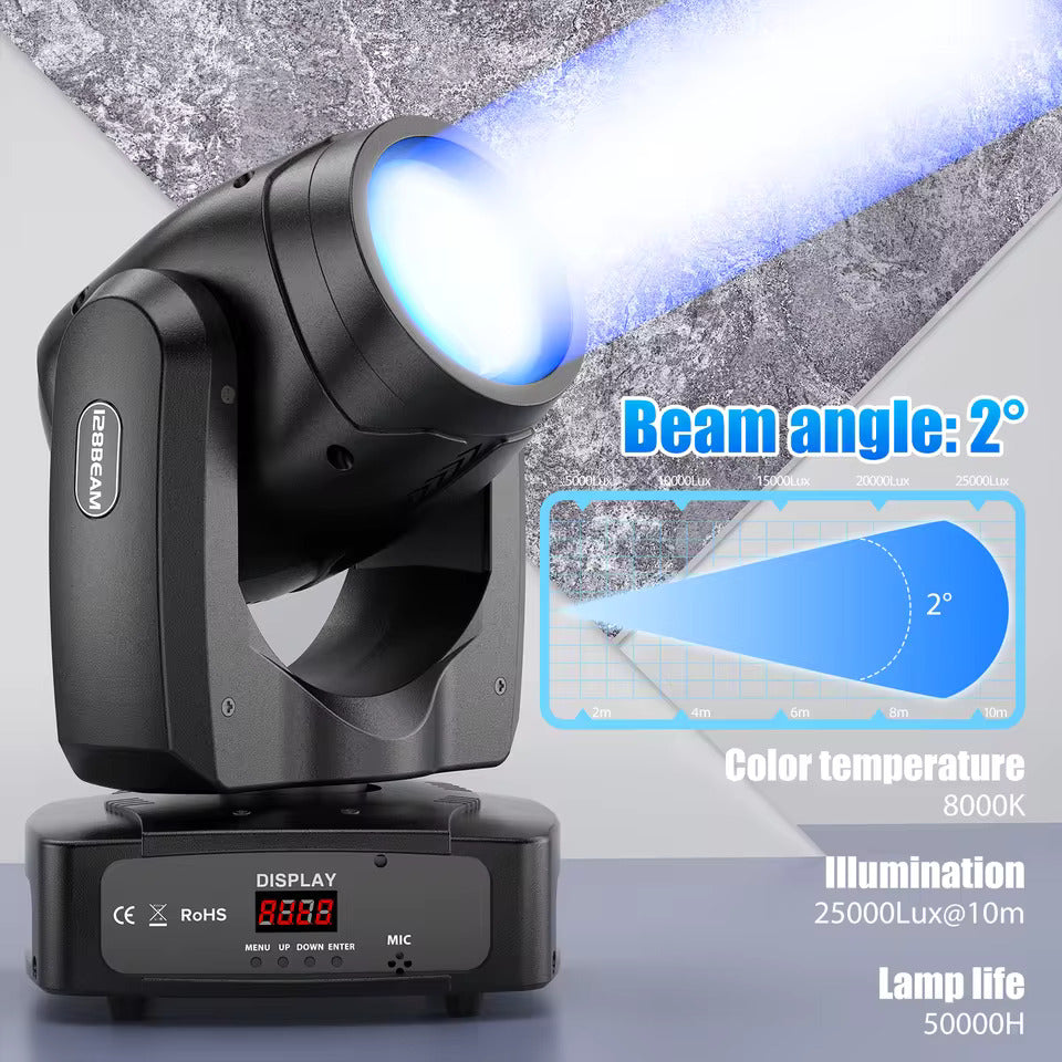 200W LED Beam -moving head -valo, 18 prismaa sisältävä väriprojektori näyttämövalaistukseen, tehosteprojektori baareihin, syntymäpäiväjuhliin, klubeille, KTV:hen, konsertteihin ja teattereihin