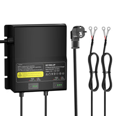 NOEIFEVO Uniwersalna ładowarka do baterii 12V 20A 2-bankowa (10A/Bank), wodoodporna ładowarka 12V do LiFePO4, litowo-kwasowo-ołowiowa, dla kampera, łodzi, motocykla, kosiarki, silnika trollingowego i akumulatora kwasowo-ołowiowego