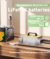NOEIFEVO 29,2V 50A hurtiglader for 24V 25,6V Lithium LiFePO4-batteri, vanntett, 0V BMS Aktiver