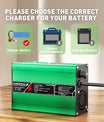 NOEIFEVO 42V 2A 3A 3.5A 4A Lithium-lader for 10S 37V Li-Ion Lipo-batterier, kjølevifte, automatisk avstenging (GRØNN).
