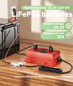 NOEIFEVO 29.2V 20A Waterproof LiFePO4 Battery Charger for 25.6V (24V) 8S Lithium Battery, 0V BMS Activation, with Full Protection