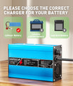 NOEIFEVO 16.8V 5A 6A 7A 8A 10A Carregador de Lítio para Baterias Li-Ion Lipo 4S 14.8V, Ventilador de Resfriamento, Desligamento Automático (AZUL)