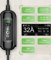 NOEIFEVO 7,2KW EV ladekabel, type 2 32A 1 fase EV lader, mobil EVSE ladestasjon med CEE Blue plugg
​