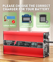 NOEIFEVO 73V 6A LiFePO4-batterilader for 64V 20S LiFePO4-batterier, automatisk avstenging, OLED-skjerm, aluminiumhus, med vifte