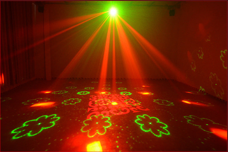 3-i-1 DMX RGBW festlys, LED-laser stroboskop disco DJ beam spot scenebelysning, danseklubb bryllup sommerfugllys