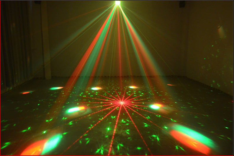 3-i-1 DMX RGBW festlys, LED-laser stroboskop disco DJ beam spot scenebelysning, danseklubb bryllup sommerfugllys