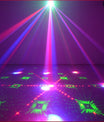 3-i-1 DMX RGBW festlys, LED-laser stroboskop disco DJ beam spot scenebelysning, danseklubb bryllup sommerfugllys