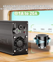 NOEIFEVO 73V 20A Lithium-LiFePO4-batterilader for 60V 64V 20S LiFePO4-batteri, LCD-skjerm, justerbar strøm, lader for trollingmotor, båt og campingvogner.