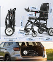 Elektrisk rullestol – 13.6kg, 300W motor, avtakbart litiumbatteri, elektromagnetisk brems, 100kg bæreevne, lett, sammenleggbar, ideell for reise og hverdag