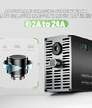 NOEIFEVO 84V 2-20A Caricabatterie per batterie al litio 74V 20S Li-Ion-Lipo, con display LCD, corrente regolabile, caricabatterie per e-bike, scooter, moto elettriche