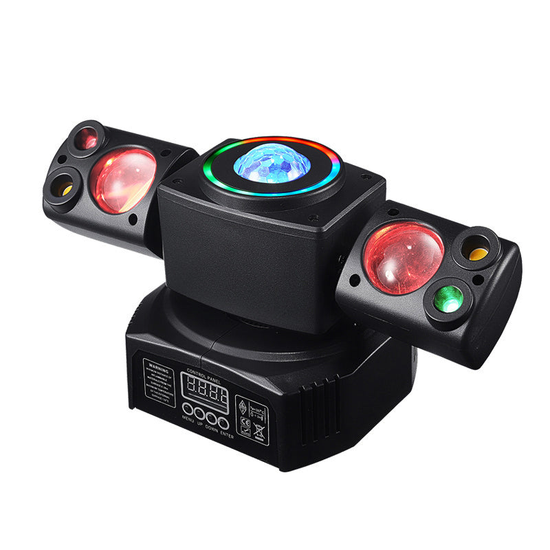60W Moving Head Partylicht, 2-Arm RGBW Beam Disco-Partylicht mit Fernbedienung, DMX512 Bühneneffekt DJ-Licht für Veranstaltungen, Club, Weihnachten