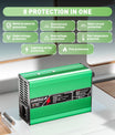 NOEIFEVO 12,6V 5A 6A 7A 8A 10A litiumlader for 3S 11,1V Li-Ion Lipo-batterier, kjølevifte, automatisk avstenging (GRØNN)