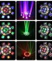 Holofote Moving Head 200W com 8 braços, efeito olho de abelha, iluminação de palco para DJ com suporte DMX512, luz de festa LED RGBW 4-em-1 com controlo remoto para casamentos, bares, clubes e discotecas.