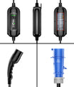 NOEIFEVO 7,2KW EV ladekabel, type 2 32A 1 fase EV lader, mobil EVSE ladestasjon med CEE Blue plugg
​