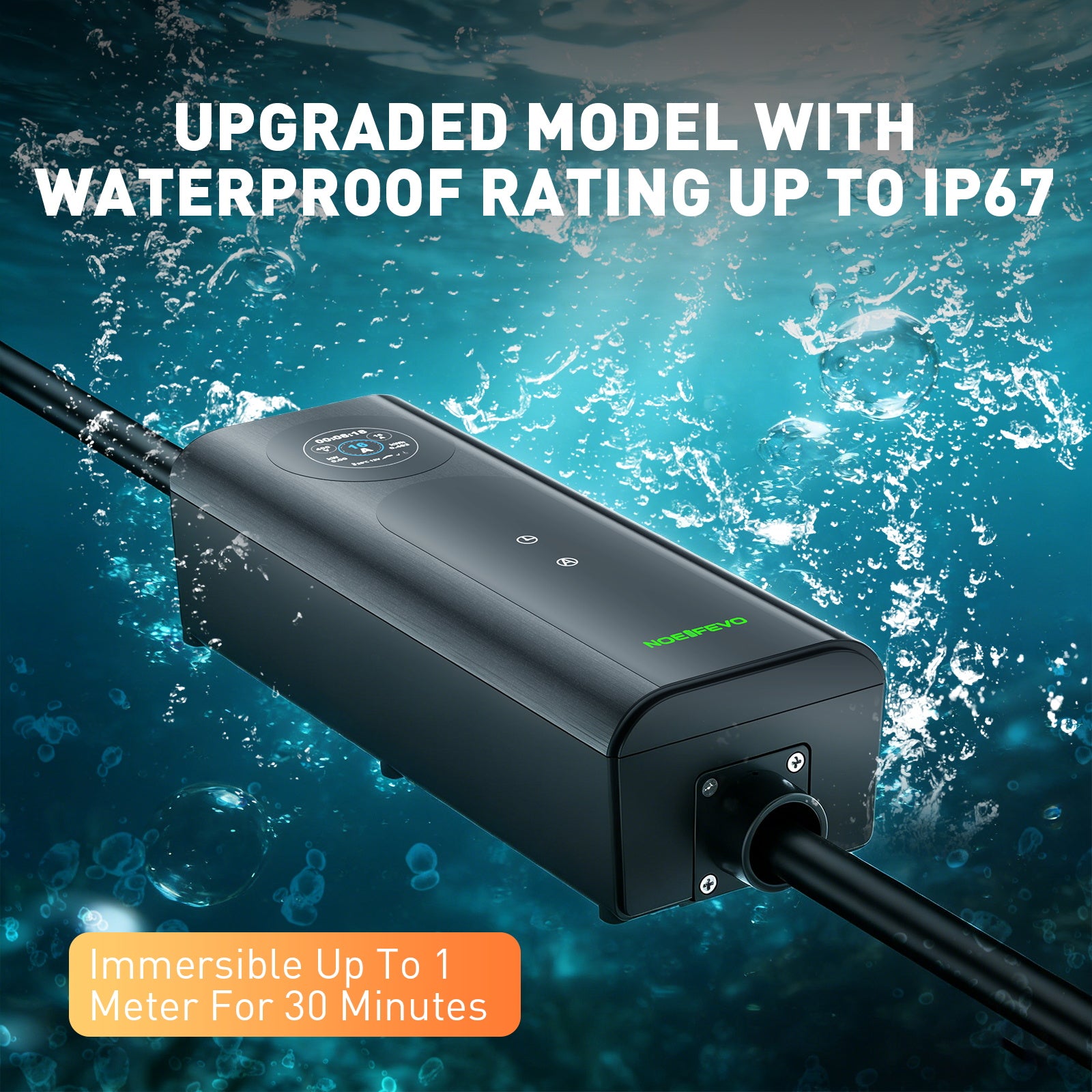 NOEIFEVO Mobil wallbox 11kW med app [5m/10m | 3-fas | 6–16 A], laddkabel för elbil CEE-16A 400V till Typ 2 med justerbar laddeffekt, EV-laddare för ID.3/4/5/7, IX1, Model 3/Y och andra BEV/PHEV