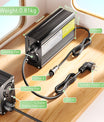 NOEIFEVO 96.6V 2.1A litiumbatterilader for 84V 85.1V 23S litiumbatteri, elsykkelscooter elektrisk enhet Motorsykkellader.