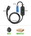 NOEIFEVO 7,2KW EV ladekabel, type 2 32A 1 fase EV lader, mobil EVSE ladestasjon med CEE Blue plugg
​