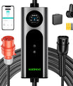 Noeifevo Type 2 Mobil EV Wallbox, 11KW 3-fase CEE16A Justerbar Ladeeffekt EV-lader, 5m/10m/15m EV-ladekabel for Model Y/3, ID.3/4/5, MG4, EX30, e-up, e-tron, Zoe og andre EV-er.
