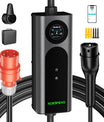 Noeifevo Type 2 Mobil EV Wallbox, 11KW 3-fas CEE16A Justerbar Laddningskraft EV-laddare, 5m/10m/15m EV-laddkabel för Model Y/3, ID.3/4/5, MG4, EX30, e-up, e-tron, Zoe och andra elbilar.
