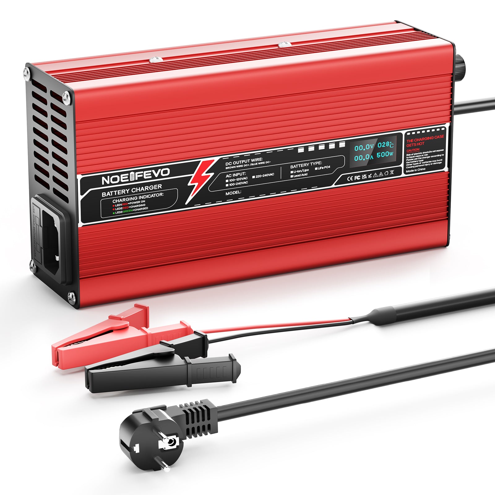 NOEIFEVO 63V 6A 15S Litiumakun Laturi, 15S 55.5V Li-Ion Akulle, LED-Näyttö, E-Sähköpyörille, Skoottereille, Veneille ja Autoille