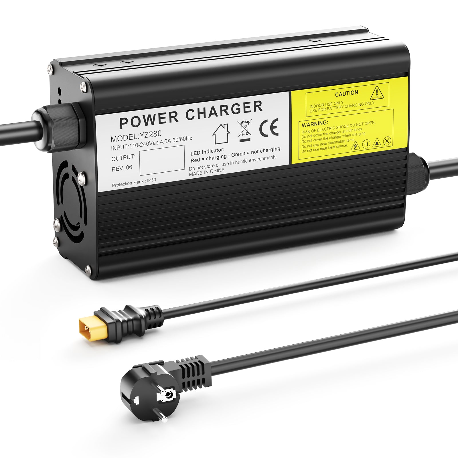 NOEIFEVO 96.6V 2.1A litiumbatterilader for 84V 85.1V 23S litiumbatteri, elsykkelscooter elektrisk enhet Motorsykkellader.