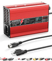 NOEIFEVO 41.4V-44.1V 2A 3A 3.5A 4A Blybatterilader for 36V Blybatteri, kjølevifte, automatisk avstenging (RØD)