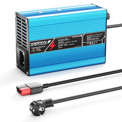NOEIFEVO 21V 10A litiumbatterilader for 13,5V 5S batteri, automatisk avstenging, aluminiumhus, med vifte