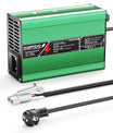 NOEIFEVO 42V 2A 3A 3.5A 4A Lithium-lader for 10S 37V Li-Ion Lipo-batterier, kjølevifte, automatisk avstenging (GRØNN).
