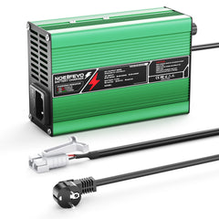NOEIFEVO 42V 2A 3A 3.5A 4A Lithium-lader for 10S 37V Li-Ion Lipo-batterier, kjølevifte, automatisk avstenging (GRØNN).
