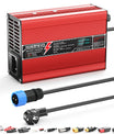 NOEIFEVO 41.4V-44.1V 2A 3A 3.5A 4A Blybatterilader for 36V Blybatteri, kjølevifte, automatisk avstenging (RØD)