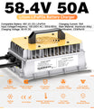 NOEIFEVO 58.4V 50A מטען סוללות LiFePO4 עבור 51.2V (48V) 16S LiFePO4 סוללה, עמיד למים, 0V BMS מופעל