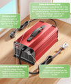 NOEIFEVO 67.2V 25A Caricabatterie per batterie al litio per batterie Li-Ion Lipo 59.2V (60V) 16S, con display LCD, corrente regolabile, caricabatterie per biciclette elettriche, monopattini, motociclette elettriche