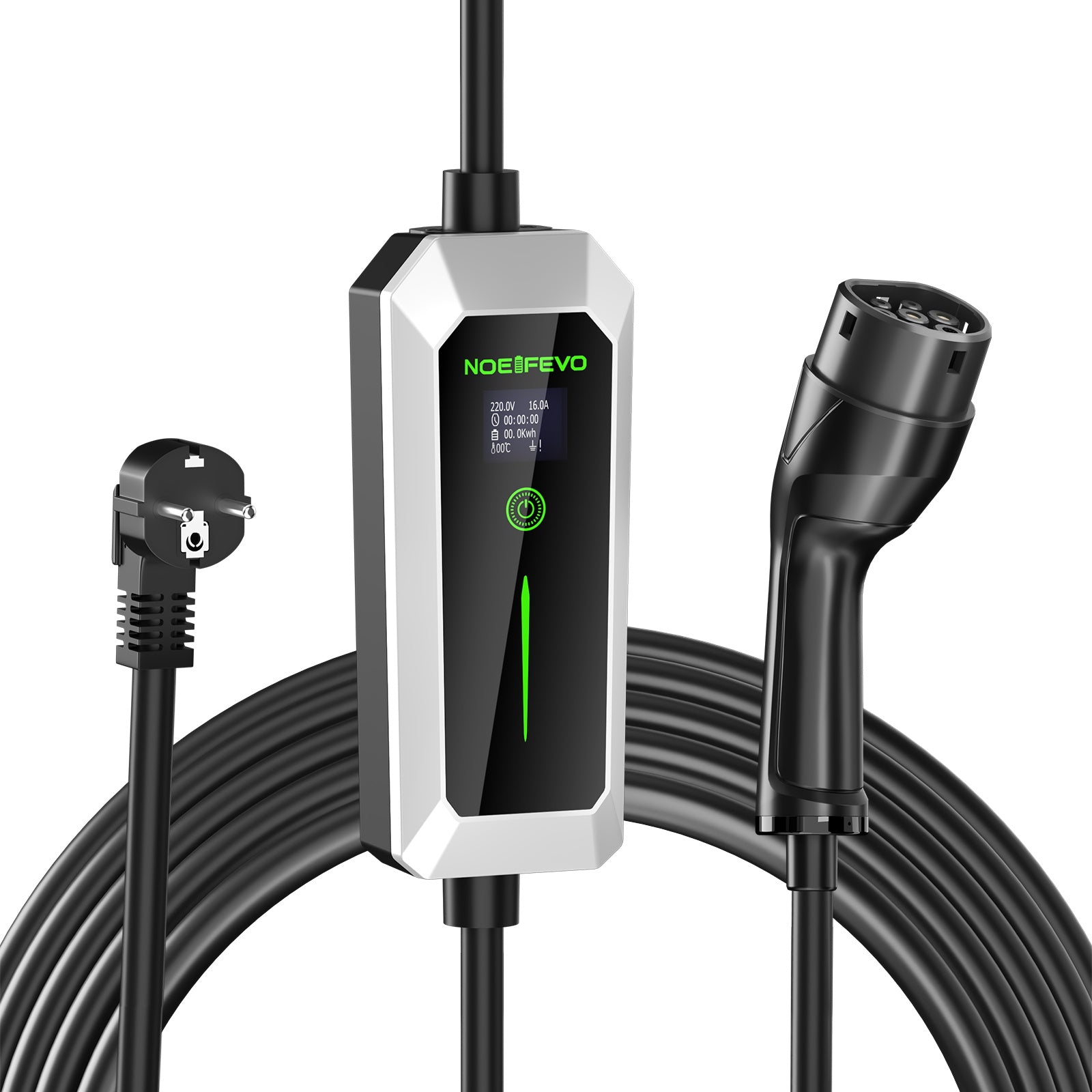 NOEIFEVO Type 2 3,5 kW EV-lader, mobil EV-ladekabel med Schuko, 5M/10M ladekabel, regntett, utendørs bruk