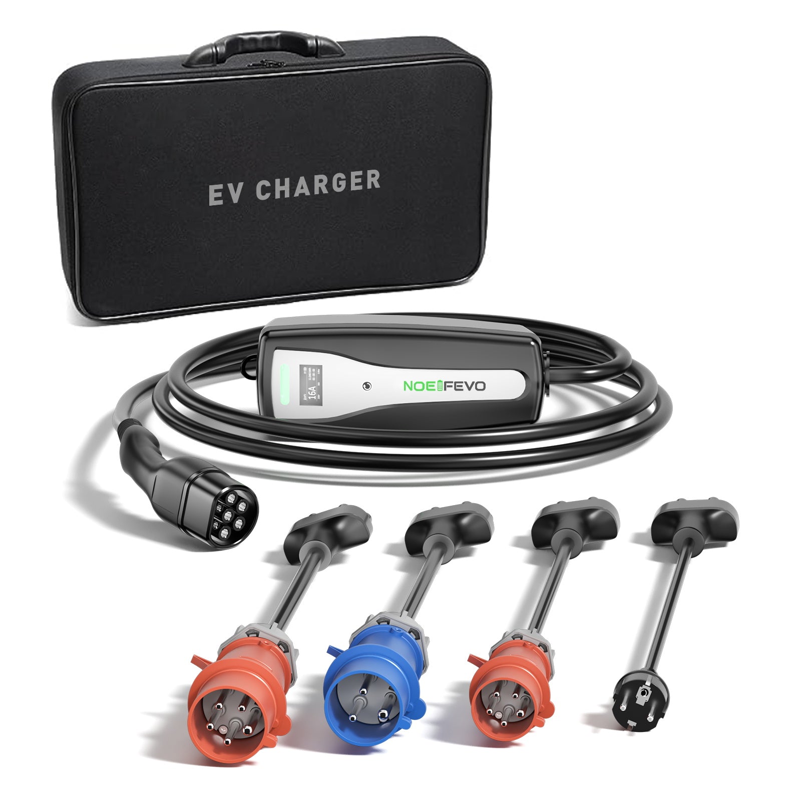 NOEIFEVO Mobile EV Wallbox 22kw 5m (1,84kW-22kW), Fungerer med alle Type2 E-Cars, Ultimate EV-lader for på farten
​