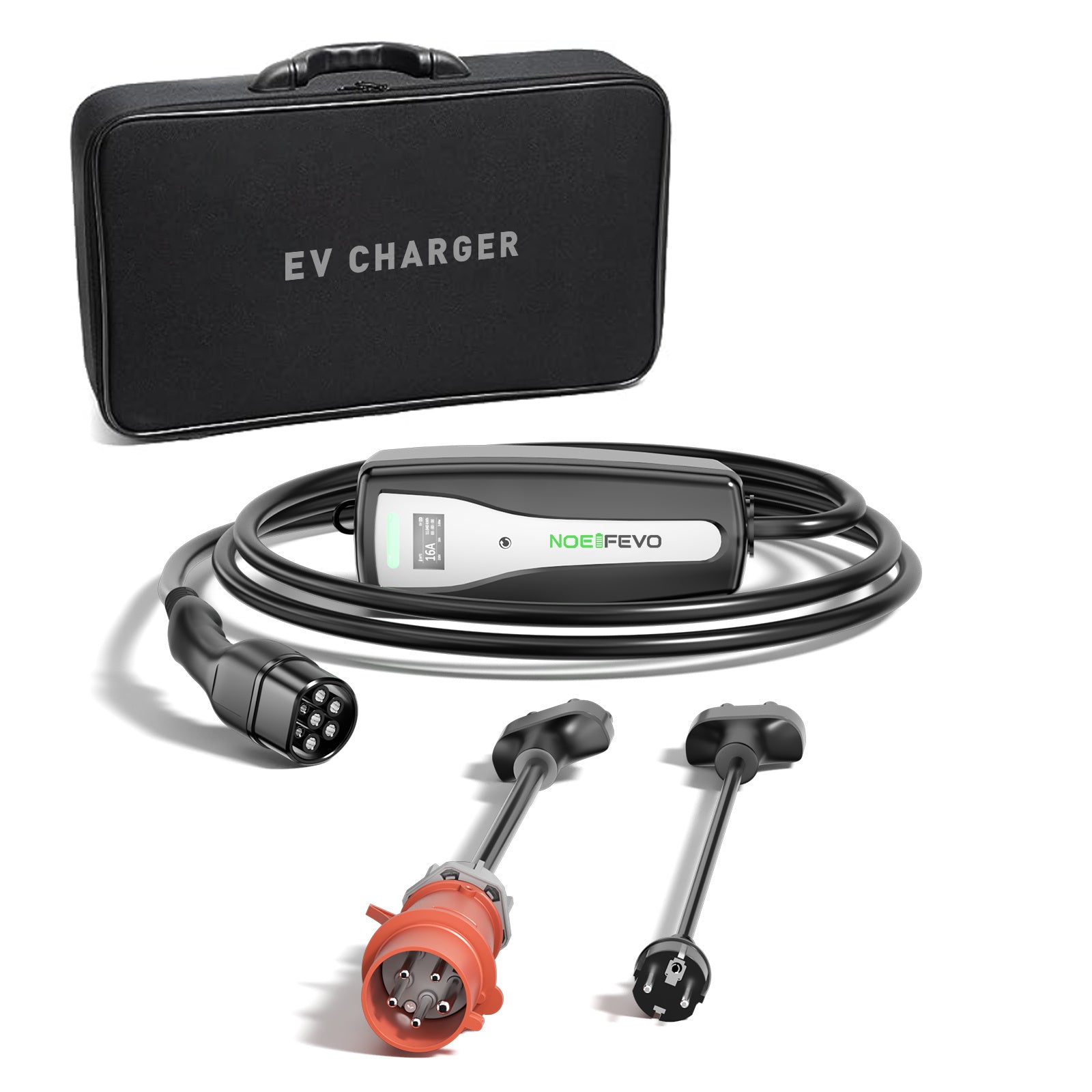 NOEIFEVO Mobile EV Wallbox 22kw 5m (1,84kW-22kW), Fungerer med alle Type2 E-Cars, Ultimate EV-lader for på farten
​