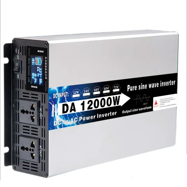 12V 24V 48V 60V 72V ren sinusbølge-inverter, 4000W 12000W solspennings-autokonverter med fjernkontroll