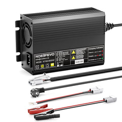 Noeifevo 12V 12,8V 30A LiFePO4 litio al batterie per Caricabatterie  , tensione di carica 14,6V, attivazione BMS 0V, spegnimento automatico, alloggiamento in alluminio