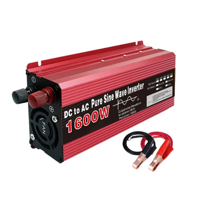 12V to 220V Power Inverter, 1000W-3000W DC-AC Converter with EU Plugs for Cars, Trucks, Camping & Household Appliances