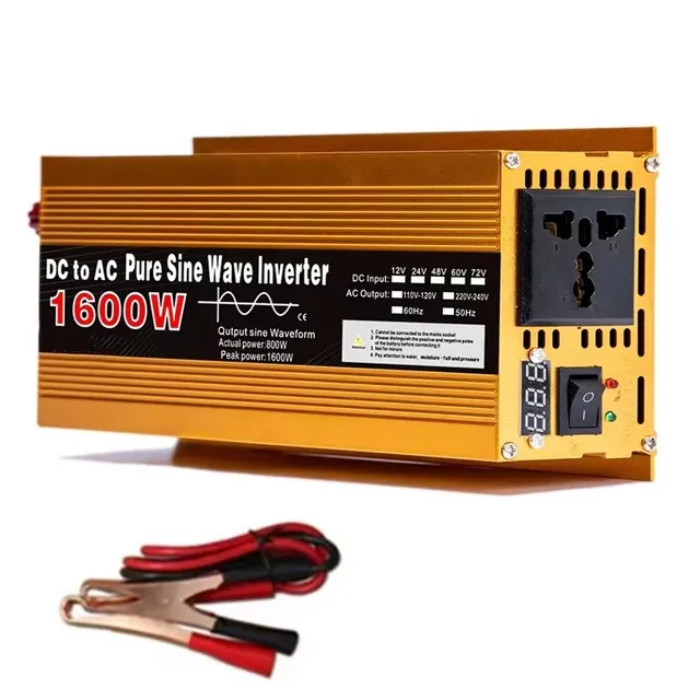 Inverter 12V to 220V, Pure Sine Wave, 1600W 2200W 3000W, Power Inverter, EU Socket with LED Display