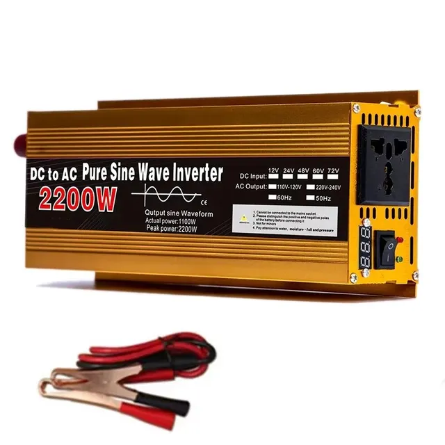 Inverter 12V to 220V, Pure Sine Wave, 1600W 2200W 3000W, Power Inverter, EU Socket with LED Display
