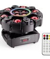 150W 6-armet RGBW beam moving head med halo-effekt, scenelys, DMX512 bikakestråle-stroboskop-effekt, egnet for DJ-fester, bursdagsfeiringer, profesjonell scenebelysning, bar- og KTV-belysning