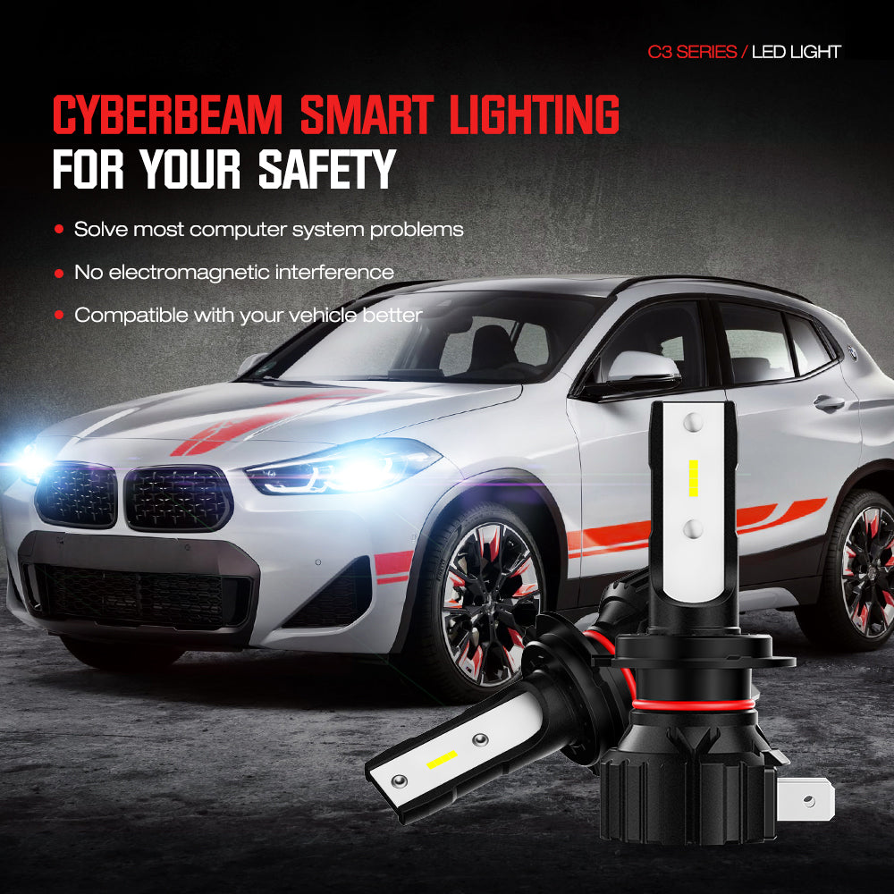 NOEIFEVO H7 H11 H4 9005 9006 Bil Hovedlykt Pære, 50W 10000 Lumen, 6500K Hvit, 50 000 Timer Levetid, Nærlys og Fjernlys