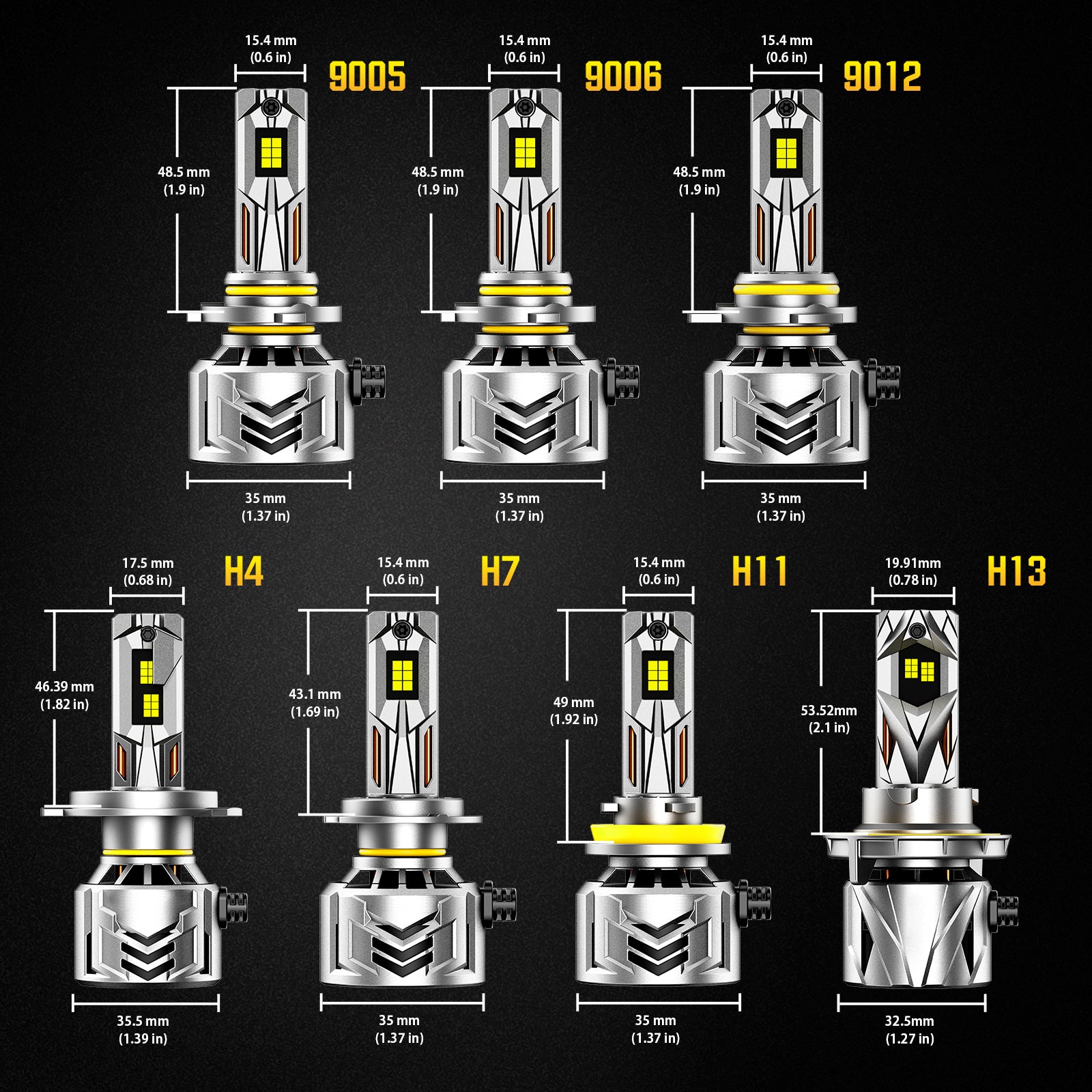 NOEIFEVO 9005 9006 9012 פנסי LED, 60,000 לומן, 240W, 6500K לבן, IP68 עמיד למים, 100,000 שעות אורך חיים, אור גבוה ואור נמוך