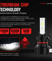 NOEIFEVO H7 H11 H4 9005 9006 Bil Hovedlykt Pære, 50W 10000 Lumen, 6500K Hvit, 50 000 Timer Levetid, Nærlys og Fjernlys
