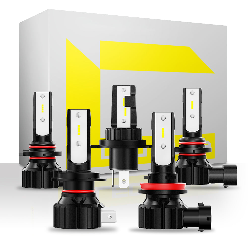 NOEIFEVO H7 H11 H4 9005 9006 Bil Hovedlykt Pære, 50W 10000 Lumen, 6500K Hvit, 50 000 Timer Levetid, Nærlys og Fjernlys