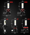 NOEIFEVO H7 H11 H4 9005 9006 Bil Hovedlykt Pære, 50W 10000 Lumen, 6500K Hvit, 50 000 Timer Levetid, Nærlys og Fjernlys