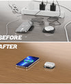 NOEIFEVO Magnetická neviditelná bezdrátová nabíječka, 30 mm podložka na stůl, nábytek stůl noční stolek desktop nabíjecí stanice pro iPhone 15/14/13/12/11/Samsung/LG/Google