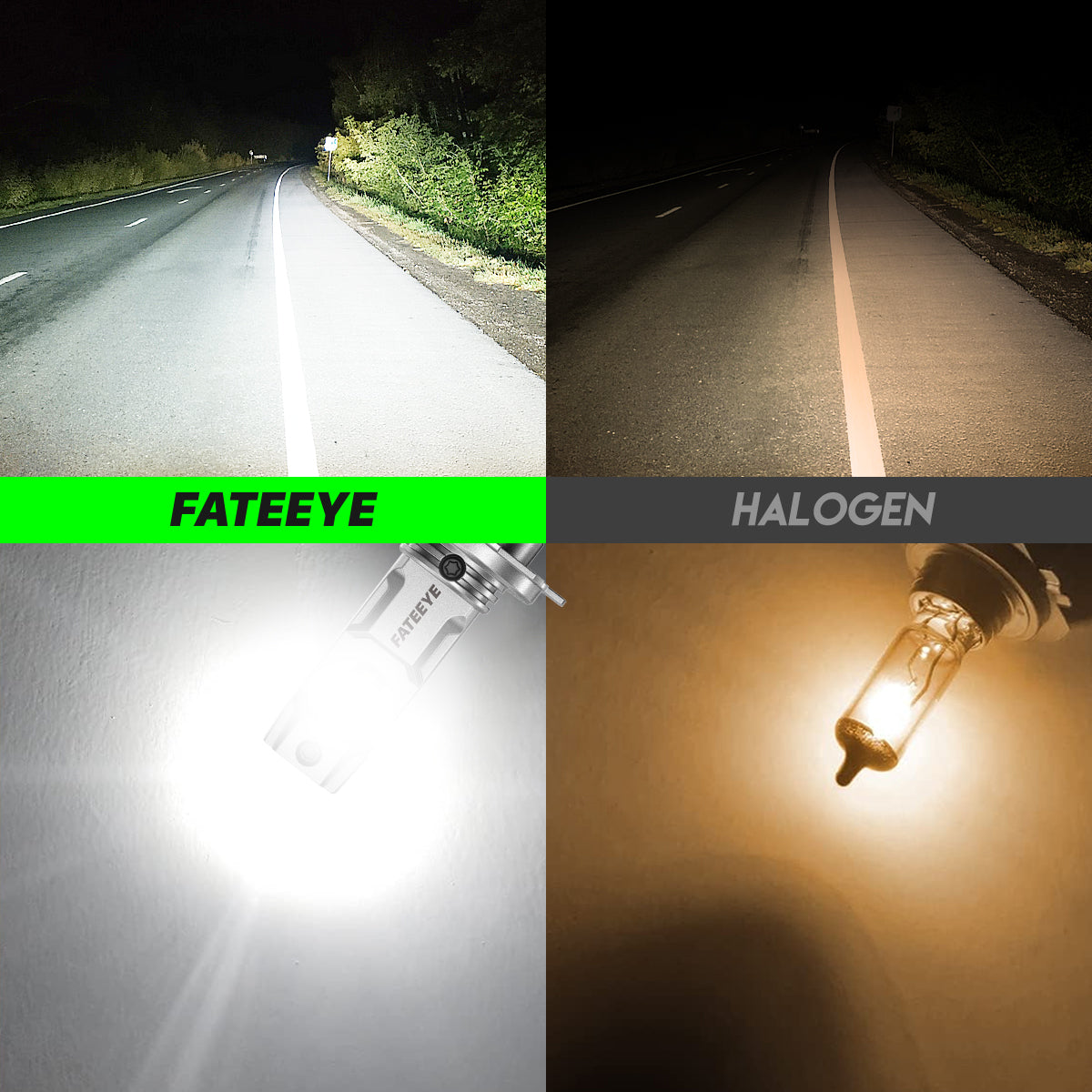 2 pezzi di fari auto 50W 10000 lumen, lampadina LED H7.